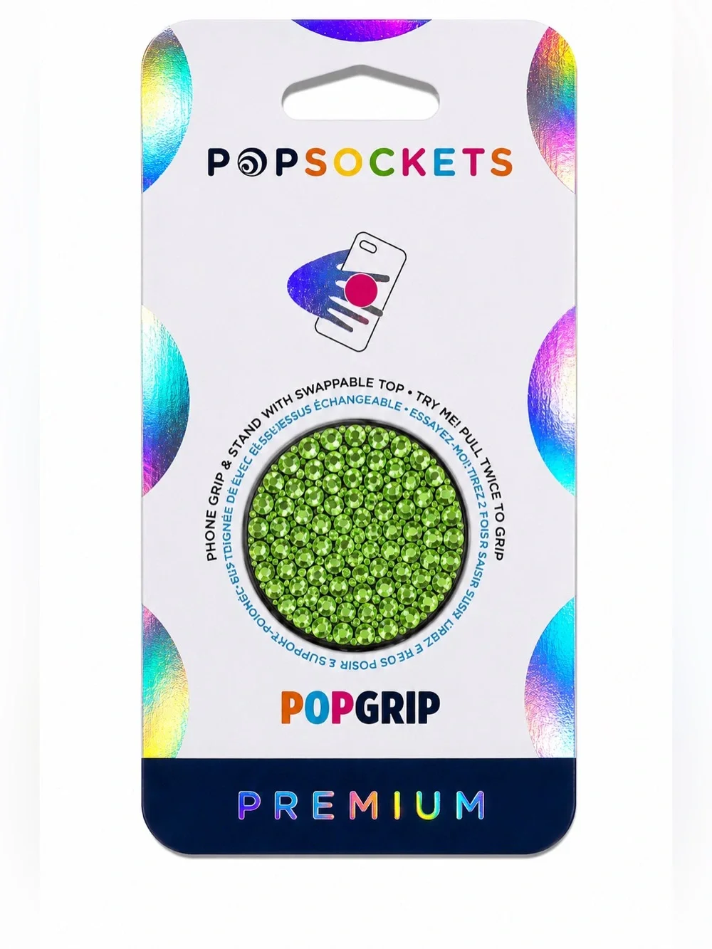 Peridot Green Luxe Crystals PopSocket Phone Holder Grip New